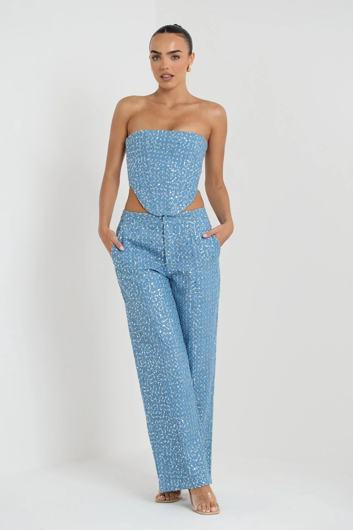 Glitter Denim Tweedelige Set