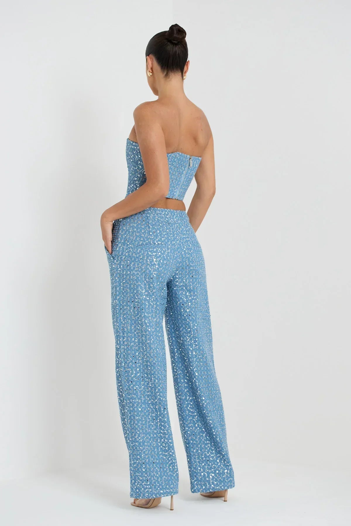 Glitter Denim Tweedelige Set