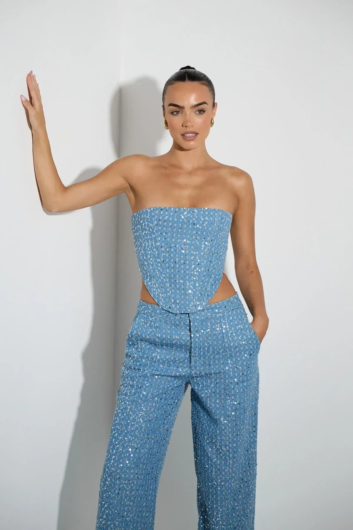 Glitter Denim Tweedelige Set